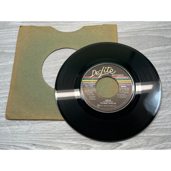 Frankie Avalon Venus 45 Vinyl 70s Pop Soul Promo De-Lite DDJ-1578 VG+ - Picture 3 of 6